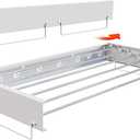 Wall Mounted Laundry Drying Rack - Pull-Out Drying Rack Clothing - 6 Stainless Steel Rods - Collapsible & Hidden for Laundry Room/Bathroom - Heavy Duty & Space Saving (40.0", White)