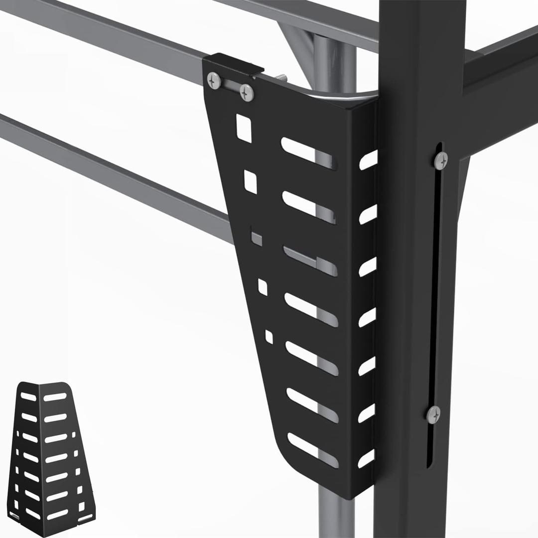 2 x 2 PCS Headboard Brackets for Metal Bed Frame, Attach Headboard to Bed Frame, Adjustable Bed Headboard Brackets, Compatible with 14,16,18 inches Headboards, Black