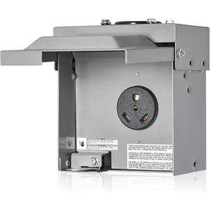 SURAIELEC 30 Amp RV Outlet Box, Enclosed Lockable Electrical Outlet Box for RV/EV Receptacle NEMA TT-30R 125V, Weatherproof Power Box for RV Camper Travel Trailer, Electric Car, ETL Listed