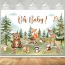 Sensfun Woodland Baby Shower Backdrop Banner Oh Baby Boy Woodland Animals Photography Background Mountain Wilderness Adventure Forest Creatures Baby Shower Party Decorations Photo Booth Props 6x4ft