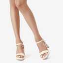 DREAM PAIRS Heels for Women Block Chunky Platform High Heels Open Toe GISELLE Fashion Wedding Party Evening Prom Dance Ankle Strap Dress Pump Sandals Shoes (5, Nude)