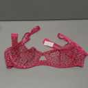 Lilosy Sexy Mesh Sheer Underwire Push Up Lingerie Set Lingerie Set (Large, Hot Pink Leopard)