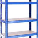 Garage Shelving Units - 71" H X 35" L X 16" W - Heavy Duty Racking - Shelves for Storage - Garage Storage Shelve - 1 Bay - Blue - 5 Tier - 2000lb Capacity (400lb Per Shelf) - Workshop, Shed, Offices