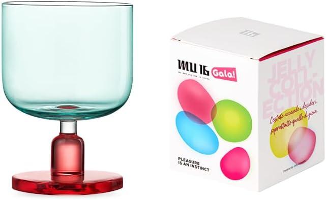 MU16 Jelly Collection short wine glass Crystal Wine Glasses, 11.2 oz  Lead-Free Drinking Glasses for Easter, Parties, Weddings, and Anniversaries Azure Raspberry