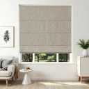 Joydeco Cordless Roman Shades, Linen Window Blinds, 43" W×75" H, Linen
