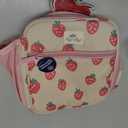Itzy Ritzy Toddler Lunch Box - Kids Lunch Bag is Insulated and Includes Water Bottle Holder Plus 2 Pockets - Durable, Easy to Clean Toddler Bag (Strawberry)