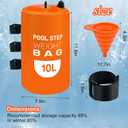 2PCS Pool Ladder Weights 10L Universal Pool Step Weights Sand Bag Waterproof 500D PVC Swimming Pool Stair Weights for Above Ground and Inside Pool with 2 Nylon Handles and 1 Funnel Orange