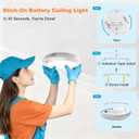 Battery Operated Motion Sensor Light Indoor, 6.3", 210LM, 6000K Cool White, Stick-on or Screw Mount for Ceiling/Wall, for Closet, Pantry, Shed, Cabinet, Stairwell, Hallway, 1-Pack
