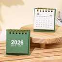 Mini Desk Calendar 2025-2026,4Pack Small Desk Calendar,Runs from July 2025 to Dec 2026 Monthly Planner Calendar Gold Twin-Wire Binding for Home Office School (Black Green Blue Beige)