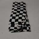 LOMAO Throw Blankets Flannel Blanket with Checkerboard Grid Pattern Soft Throw Blanket for Couch, Bed, Sofa Luxurious Warm and Cozy for All Seasons (Black, 40"x50")