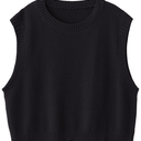 Gacaky Women's V-Neck Knit Sweater Vest Solid Color Sleeveless Pullover Sweater Vest Size L