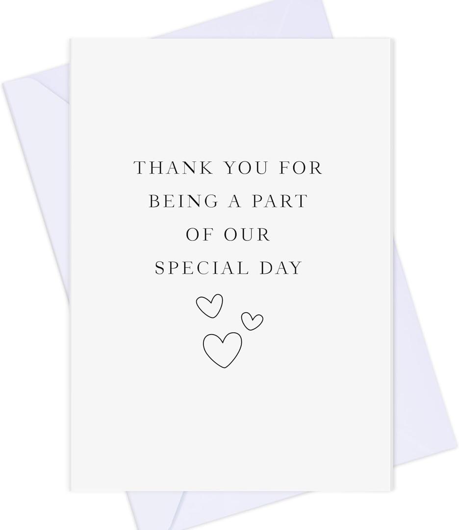 12 PACK Thank You Card for Wedding Guests, Thank You for Making Our Day So Special Card, Wedding Vendor Thank You Card With Icon.