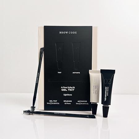 Brow Tint Kit (Light Brown) - Two-Step Gel Tint Formula, PPD-Free & Peroxide-Free