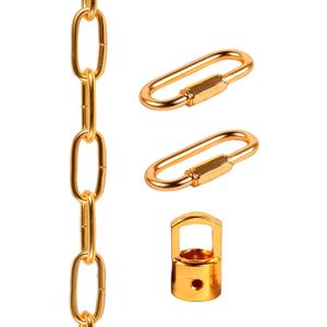 Lighting Pendant Chain, Heavy Duty Chain for Light Fixture, Mirror or Picture Suspension Chain in Antique Brass Finish, Multiple Specifications (Light Gold,80)