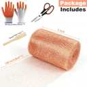 Copper Mesh Rodent Control, 5 in x 50ft Premium Copper Wool for Mice Rat Rodent, Bat & Snail, Copper Mesh Roll for Weep Hole Filler, DIY Pest Blocking for Home and Garden