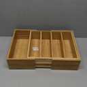 Retro Shaw Large Expandable Kitchen Lids Organizer for Cabinet, Covers, Pantry, Drawer & Countertop Storage, with 3 Adjustable Dividers, Hand-made Bamboo Food Container