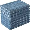 Microfiber Dish Towels - Soft, Super Absorbent and Lint Free Kitchen Towels - 8 Pack (Lattice Designed Blue Colors) - 26 x 18 Inch