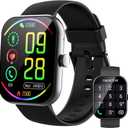 Smart Watch for Men Women(Answer/Make Calls), 1.96" HD Smartwatch, Fitness Tracker with 110+ Sport Modes, IP68 Waterproof, Heart Rate/Sleep/Step Monitor, Pedometer, Activity Tracker for Android iOS (Deep Black)