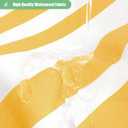 Dynamene Stall Fabric Shower Curtain, 60 inch Modern Farmhouse Yellow and White Boho Striped Cloth Shower Curtain with Tassels, Hotel Luxury Bathroom Shower Curtain Set with 10 Hook, Yellow, 60x72