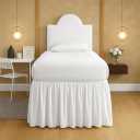 Mattress-Homes Ruffled Dorm Bed Skirt, Twin XL, 30-Inch Drop, Tailored with Split Corners, White Dust Ruffle for Lofted College Beds, Twin Extra Long Dorm Bedding Essential