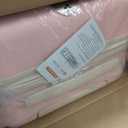 4-Piece Lightweight Luggage Sets for Women, Hardshell Spinner Suitcase with TSA Lock, Expandable Duffel Bag, Luggage Strap, and Leather TagPink, 20inch)