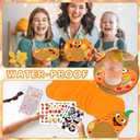 200pcs Fall Pumpkin Coaster Craft Kit 12 Set Thanksgiving Foam Craft Kit for Kids DIY Make you own Pumpkin Table Cup Mats Autumn Party Decor Supplies Favors for Gift Home Kitchen Dining Activities