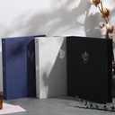 Ctosree 3 Pcs Aesthetic 3 Ring A4 Binder Linen Photocard Binder End of The Year Student Gifts Large Sturdy Hardcover 2 Large Linen Pockets Office and School(Blue, Black, Gray,8.5 x 11, 1",Cute)