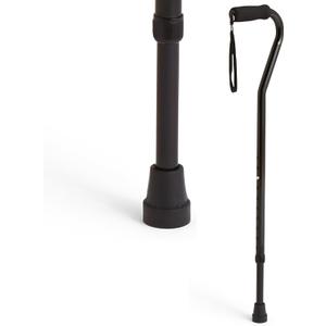 Medline Offset Handle Canes with Comfortable Foam Grip, Black, Lightweight Aluminum - Designed for Enhanced Mobility Support and Stability, 1 Count