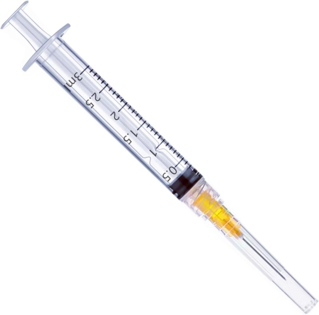 50 Pack 3ml 3cc 25 Gauge Disposable Syringe Tool, Individual Package