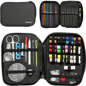 TERNVUNS Sewing Kit Sew Supplies Crochet Hooks for Beginners Basic Repairs Accessories for Traveler Starter Mom's Gift