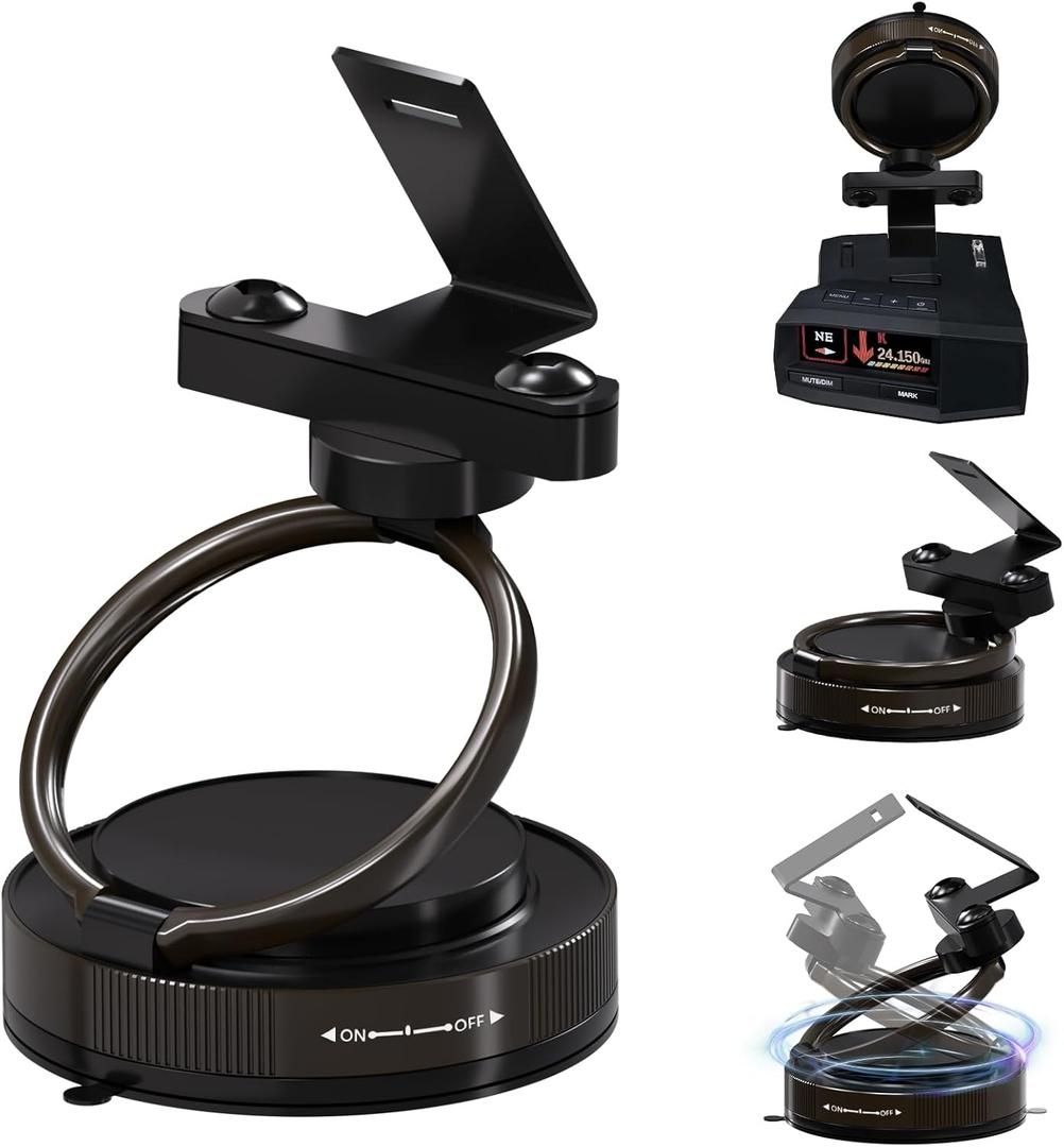 Radar Detector Mount，Super Strong Suction Cup Car Windshield Bracket，360° Adjustable Foldable ，Compatible with Uniden R7 R8 R8w Radar Detector