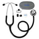 SCIAN Stethoscope Dual Head for Nurses,Doctors,Med Students, Classic Stainless Steel Stethoscope Home Diagnostics Medical Supplies with Carrying Bag, New Black