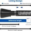 Black Tension rod 16 to 26 Inch Spring Curtain Rods No Drilling Small Rods Adjustable Tension Curtain Rod Expandable Pressure Spring Rod for Doorway,Kitchen