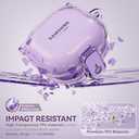 Inesore for Samsung Galaxy Buds FE Case/Galaxy Buds 2/Pro/Galaxy Buds Live,with Safety Lock Housing,Accessories with Keychain/Silicone Wrist Strap - Purple