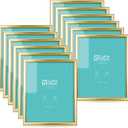 LaVie Home 8x10 Picture Frames (12 Pack, Gold) Simple Designed Photo Frames for Wall Mount Display, Set of 12 Classic Collection