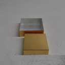 Geelin 2 Pack Acrylic Cube Risers Acrylic Boxes for Food Display Decorative Stands with Hollow Bottoms for Jewelry Food Buffet Risers Display Candy Table Decor (Gold, Flat)