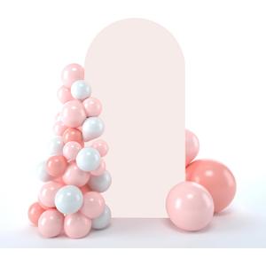 bricia Wedding Arch Backdrop Stand Cover, 7.2FT Double Sided Stretchy Arch Cover Fitted Wedding Birthday Party Banquet Decoration (Blush Pink)