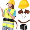 4 Pcs Adult Paw Costume Dog Ear Headband Construction Hard Hat Costume Belt Men Adult Paw Cosplay
