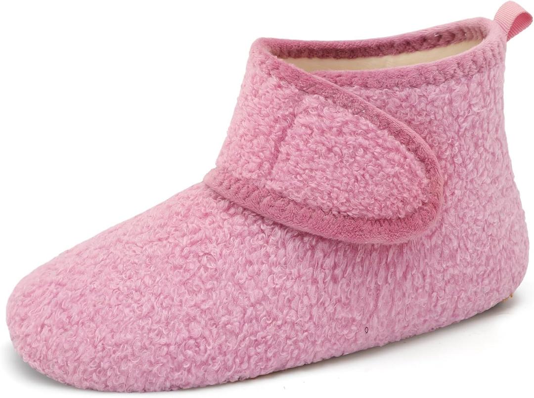 L-RUN Womens Mens House Slippers Non-Slip Warm Booties Slippers for Indoor and Outdoor Lighweight House Shoes Washable (Purple)