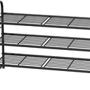 MWQ 3 Tier Stackable Shoe Rack, 32.5" Wide All Metal Free Standing Shoe Storage Organizer for Entryway, Closet, Black