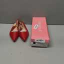 Allegra K Women's Pointed Toe Pumps Slingback Flat Red Pumps 8.5 M US