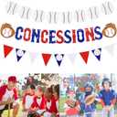 3 Pieces Baseball Garland Baseball Banner Glitter Concessions Banner Ball Triangle Bunting Pennant Flag Sports Themed Game Day Decorations for Party Favors Home Run Birthday Party Supplies