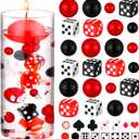 330 Pcs Casino Theme Vase Fillers for Centerpieces Include Dice Pearls Mini Playing Cards Casino Party Decorations Las Vegas Night Table Floating Dice for Wedding Birthday Events