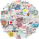 100 Pack Inspiring Christian Stickers for Water Bottles Laptops Phone Cases, Waterproof Vinyl, Summer Camp VBS, Bible Verse Stickers, Religious Christian Gifts for Kids, Teens, Girls and Boys (Faith)