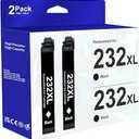 232XL T232 Ink Cartridges 2 Black Remanufactured for Epson 232XL Ink Cartridges Combo Pack for Expression Home XP4200 XP4205 Workforce WF2930 WF2950 XP4200 WF2950 (2 Black)