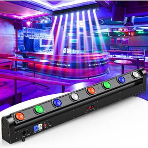 HOLDLAMP 8 Eye LED Wall Wash Light Bar, 120W RGBW 4IN1 Moving Head Stage Lights, DMX512 and Sound-Activated Control Stage Lighting Bar for Party Light dj Disco Wedding Club KTV Live, 1 Pack light up missing pieces