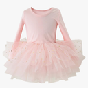 Toddler Girls Ballet Tutu Dresses Long Sleeve Sequin Tulle Ballerina Outfits Dance Leotards XS