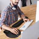 Gimars Upgrade Enlarge Superfine Fibre Soft Smooth Gel Ergonomic Mouse Pad Wrist Support and Keyboard Wrist Rest for Computer, Laptop, Mac, Gaming and Office, Durable, Comfortable and Pain Relief
