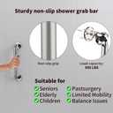 12 Inch Anti Slip Shower Grab Bar Handle, ZUEXT Chrome Finish Stainless Steel Bathroom Grab Bar, Knurled Bathroom Balance Bar,Safety Hand Rail Support,Handicap Elderly Injury Senior Assist Bath Handle