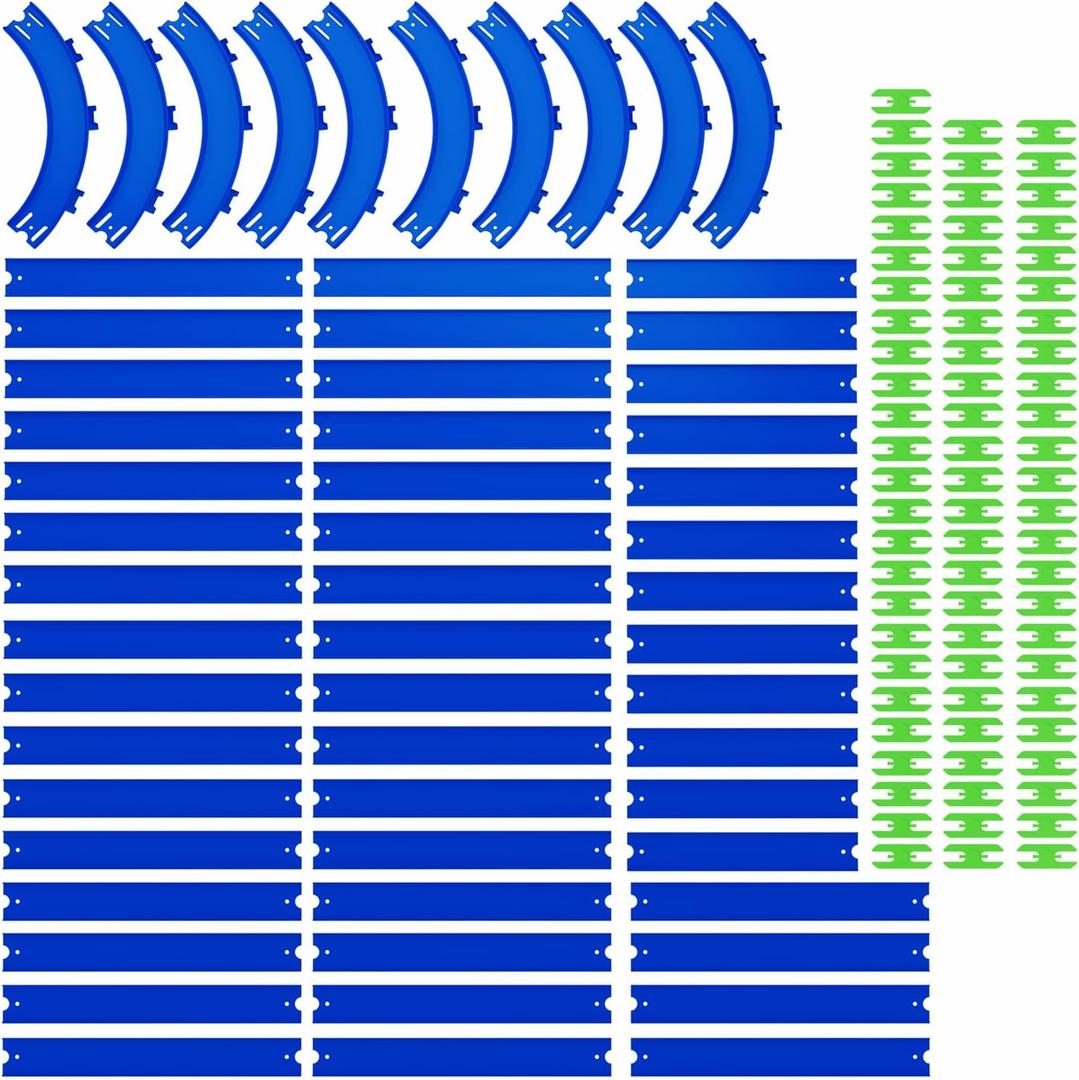 Straight & Curved Track Compatible with Hot Wheels - 58-Piece XL 1:64 Scale Raceway Set (50 Feet Total) - Includes Straights, High-Banked Curves & 70 Connectors